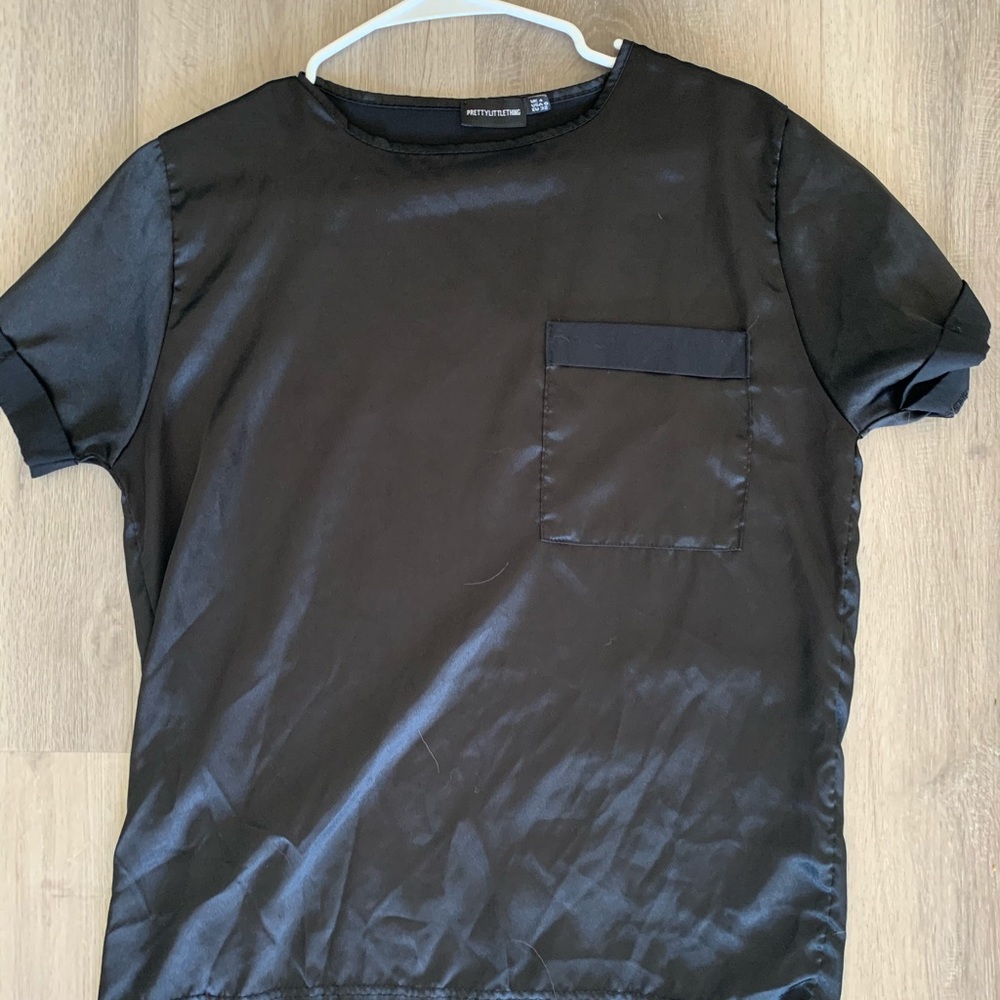 Pretty little thing black satin box top